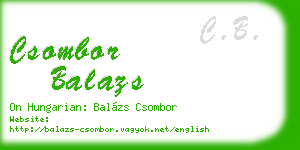 csombor balazs business card